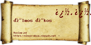 Álmos Ákos névjegykártya