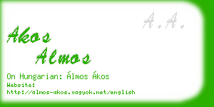 akos almos business card